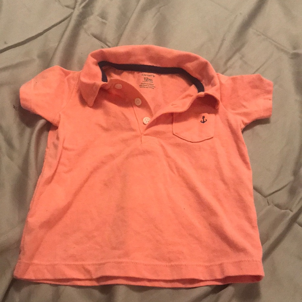 12 months Carter’s coral polo shirt